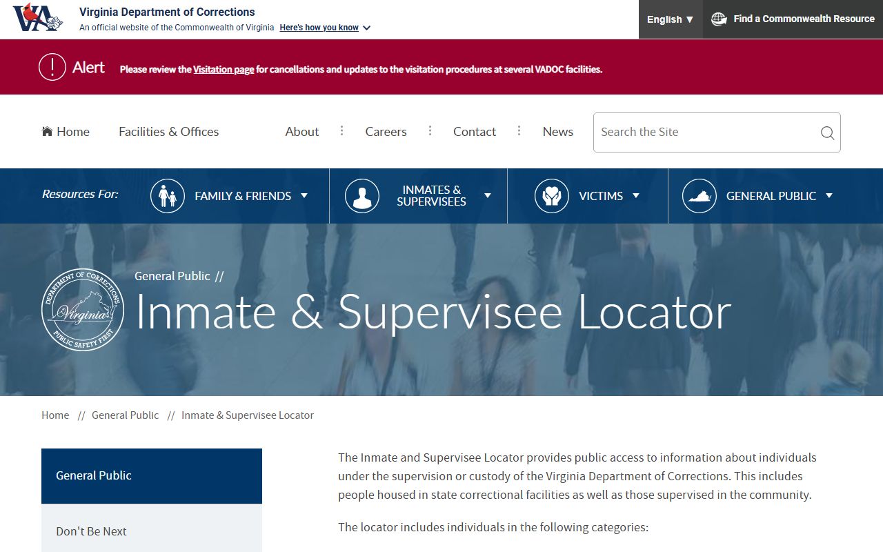 VADOC inmate locator for Greensville Correctional Center custody search